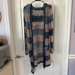 Anthropologie x Moth Striped Open-Front Cardigan Sweater w Hood - Size M